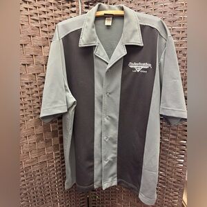 Men’s Harley Davidson Cafe  Las Vegas XL Bowling Style Shirt Two tone